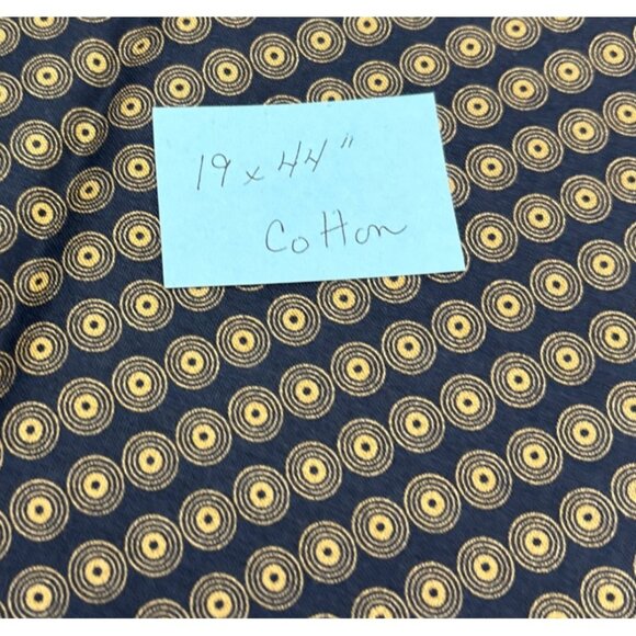 Andover Fabrics 19x44” Black & Gold Cotton Fabric Retro Bullseye Design - Picture 6 of 11